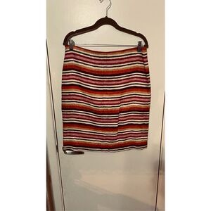 Talbots Multicolor Stripe Linen Pencil Skirt Size 6